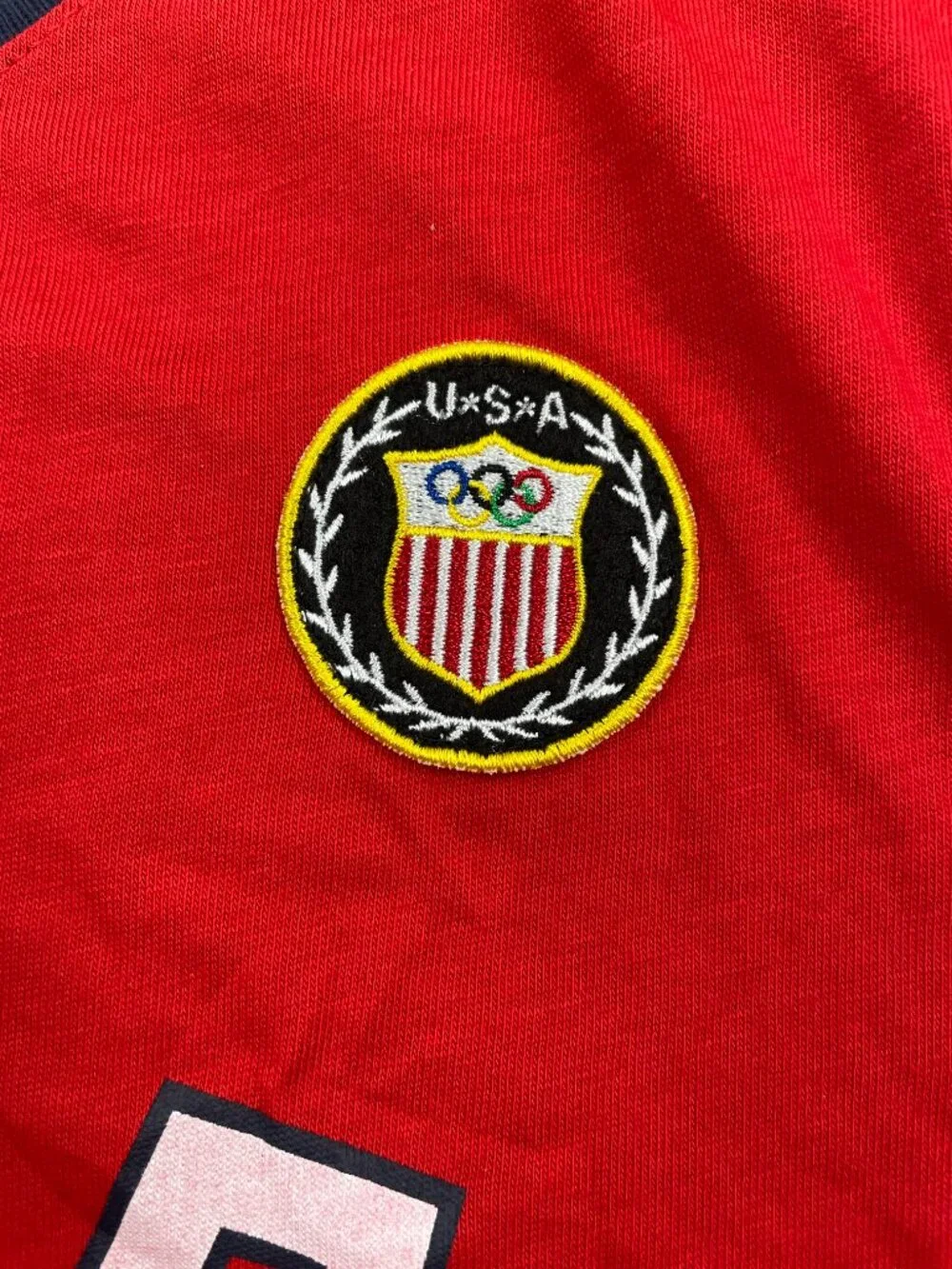 Nike USA Olympic Heritage Sports Soccer Red Ringer T-shirt Women's L NEW